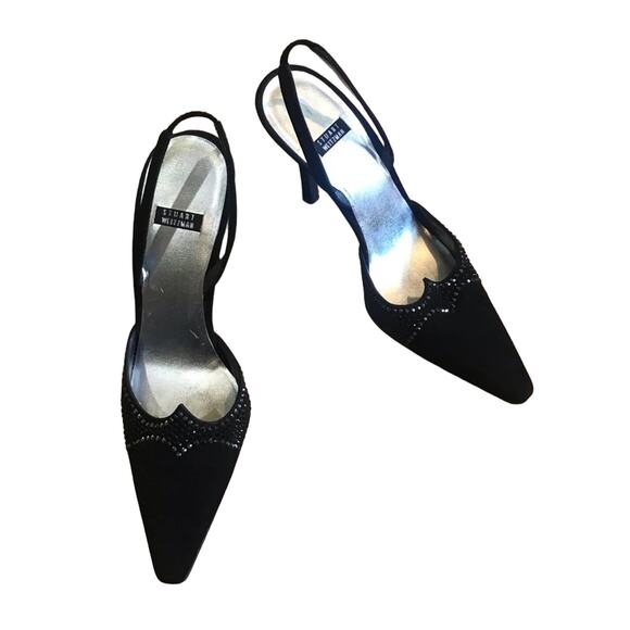 Stuart Weizman 6.5 vintage formal black shoe heel - Picture 1 of 7